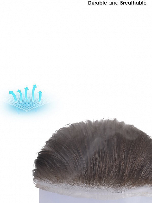 6X6 Inch Fine Mono with Lace Front and Skin with Gauze Hair System MH020