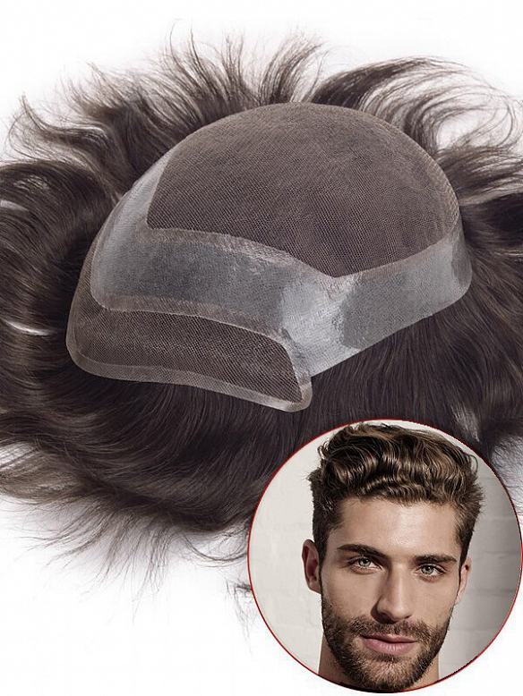 7X8 Inch French Lace with Thin Skin Perimeter Hair System MH006