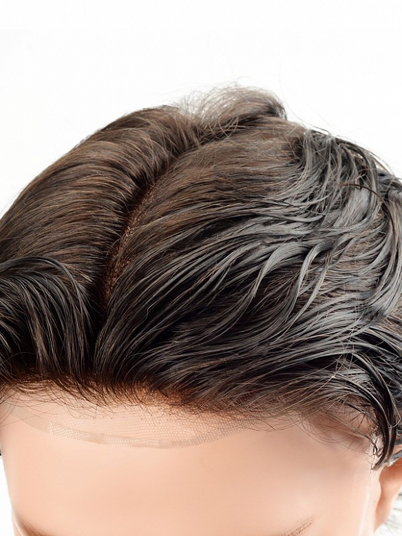 6X6 Inch French Lace with PU on sides and back Hair System MH004