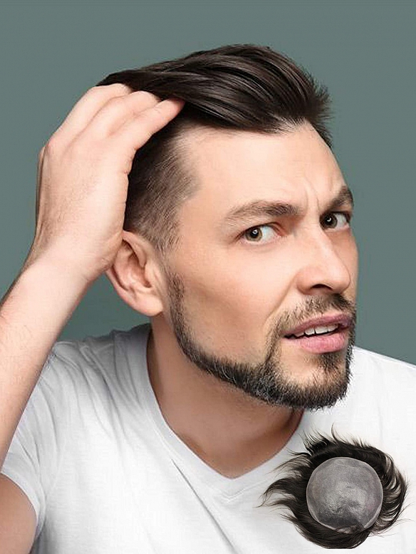 6x6 Inch PU Thin(0.06mm) Skin Hair System HS012