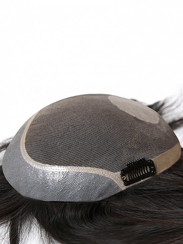 Custom made French Lace with PU Hair System CH002