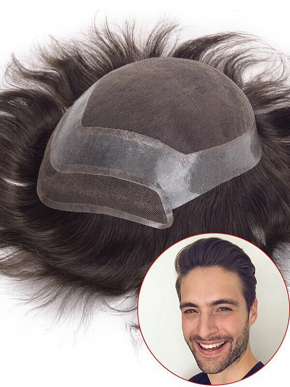 8x10 Inch French Lace with Thin Skin Perimeter Hair System MH005