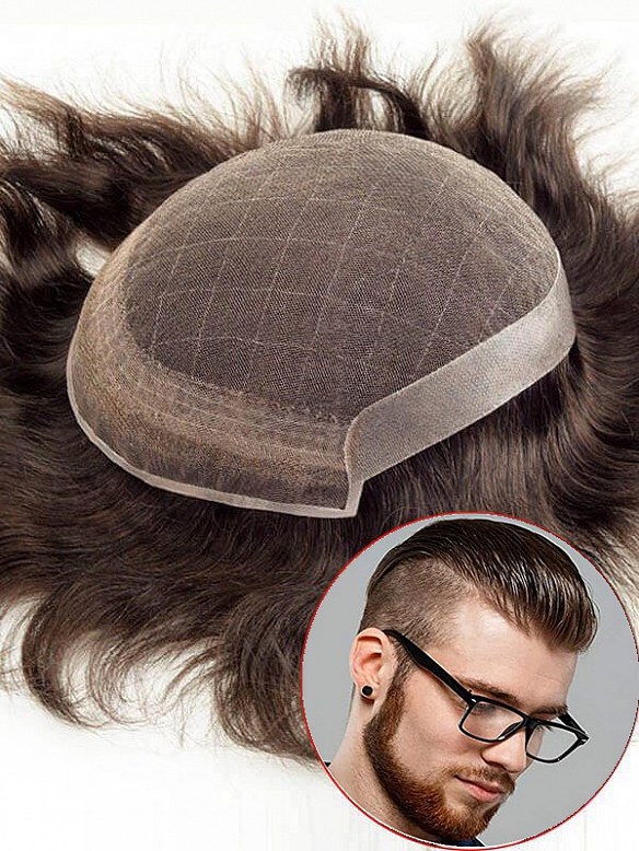 6X6 Inch French Lace with PU on sides and back Hair System MH004