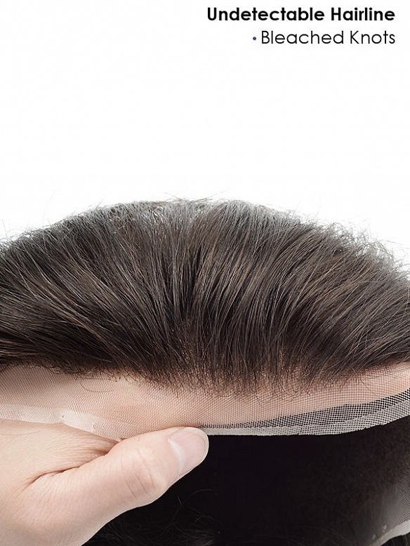 6X8 Inch Fine Mono with Lace Front and Skin with Gauze Hair System MH019