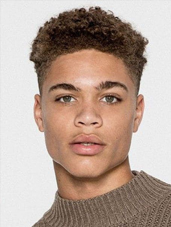 9 x11 Inch Afro Curl Fine Mono With PU Perimeter Hair System AC006