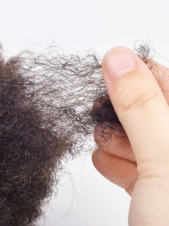 9 x11 Inch Afro Curl Fine Mono With PU Perimeter Hair System AC006