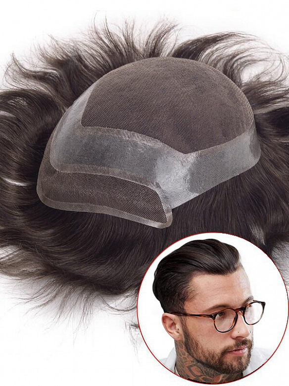 6X8 Inch French Lace with Thin Skin Perimeter Hair System MH007