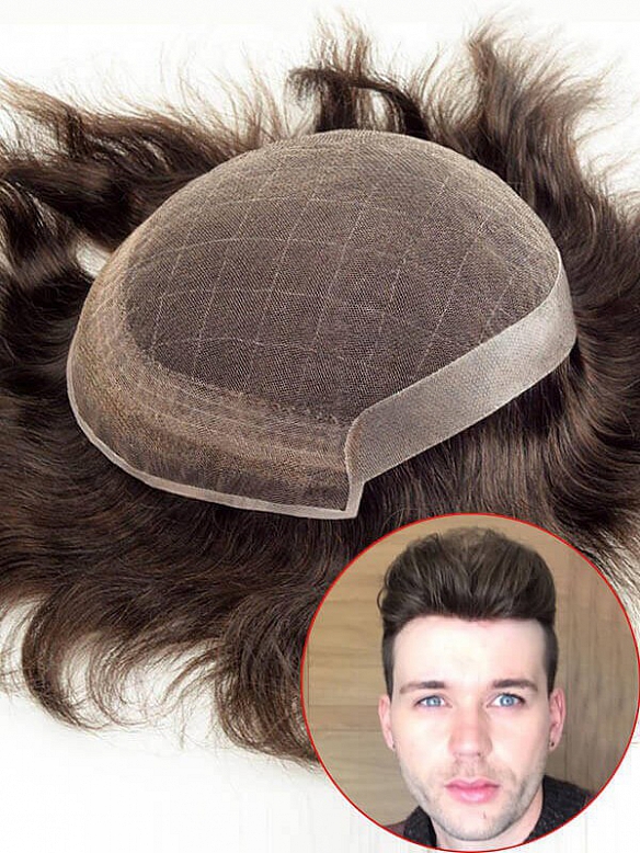 8x10 Inch French Lace with PU on sides and back Hair System MH001