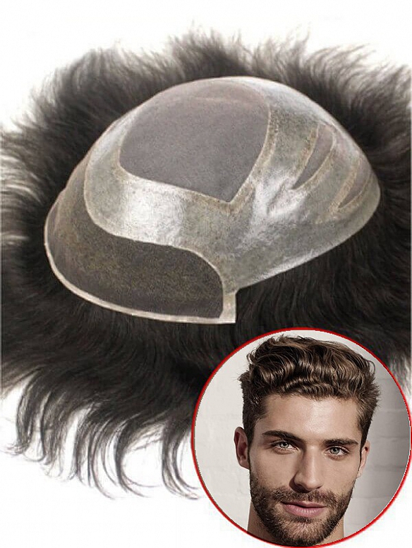 7X8 Inch Fine Mono with Lace Front and Skin with Gauze Hair System MH018